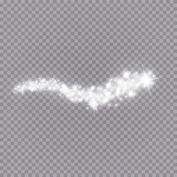 Glowing light effect with many glitter particles isolated on transparent Stock Illustration