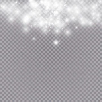 Glowing light effect with many glitter particles isolated on transparent Stock Illustration