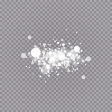 Glowing light effect with many glitter particles isolated on transparent Illustrazione stock