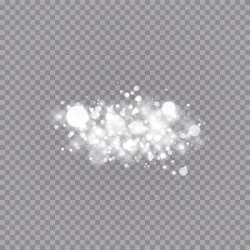 Glowing light effect with many glitter particles isolated on transparent Stock Illustration