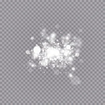 Glowing light effect with many glitter particles isolated on transparent 스톡 일러스트