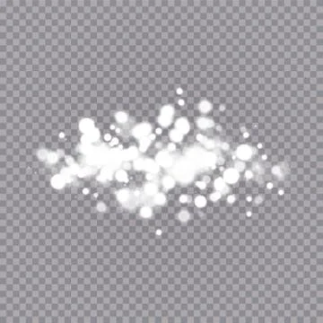 Glowing light effect with many glitter particles isolated on transparent Stock Illustration