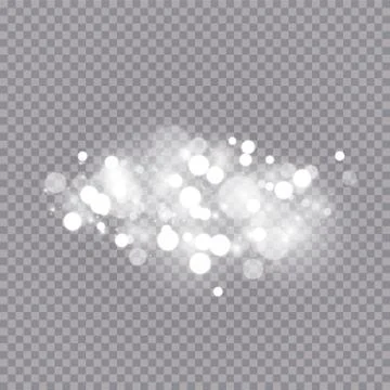 Glowing light effect with many glitter particles isolated on transparent Stock Illustration