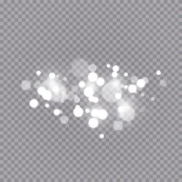 Glowing light effect with many glitter particles isolated on transparent Stock Illustration