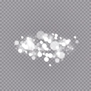 Glowing light effect with many glitter particles isolated on transparent Stock Illustration