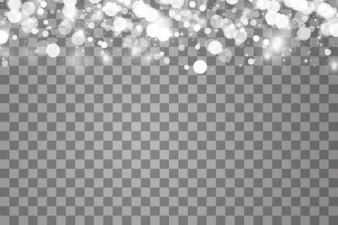 Glowing light effect with many glitter particles isolated on transparent Stock Illustration