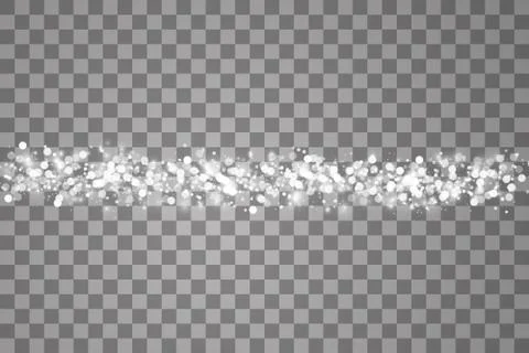 Glowing light effect with many glitter particles on line isolated on transparent Stock Illustration