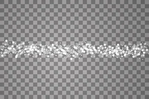 Glowing light effect with many glitter particles on line isolated on transparent Stock-Illustration