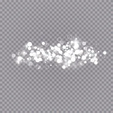 Glowing light effect with many glitter particles isolated on transparent Stock Illustration