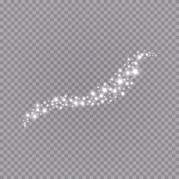 Glowing light effect with many glitter particles isolated on transparent Stock Illustration