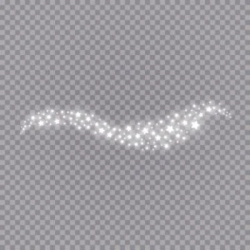 Glowing light effect with many glitter particles isolated on transparent Illustrazione stock