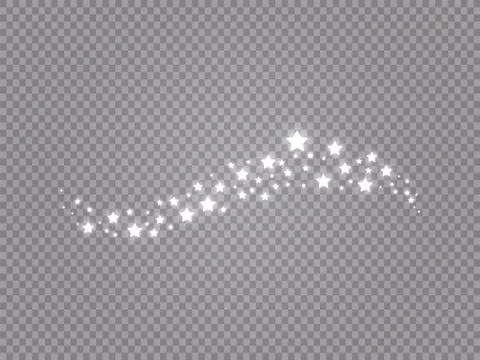 Glowing light effect with many glitter particles isolated on transparent Stock Illustration