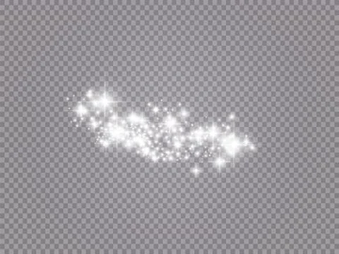 Glowing light effect with many glitter particles isolated on transparent Stock Illustration