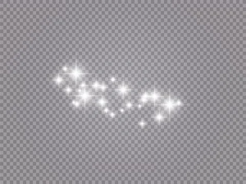 Glowing light effect with many glitter particles isolated on transparent Stock Illustration