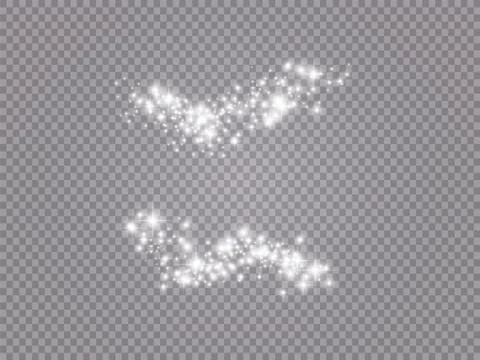 Glowing light effect with many glitter particles isolated on transparent Stock Illustration