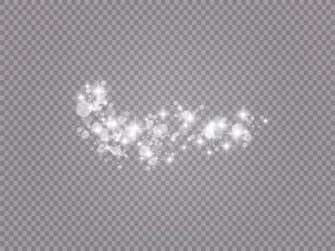 Glowing light effect with many glitter particles isolated on transparent Stock Illustration