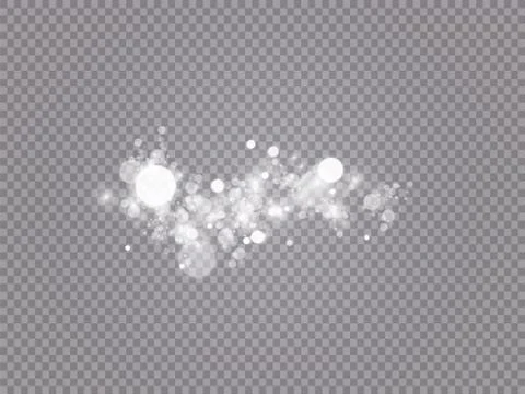 Glowing light effect with many glitter particles isolated on transparent Stock Illustration