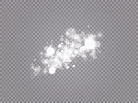 Glowing light effect with many glitter particles isolated on transparent Stock Illustration