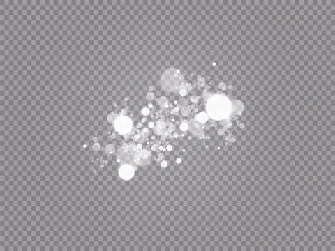 Glowing light effect with many glitter particles isolated on transparent Stock Illustration