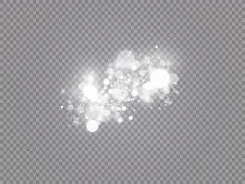 Glowing light effect with many glitter particles isolated on transparent Stock Illustration