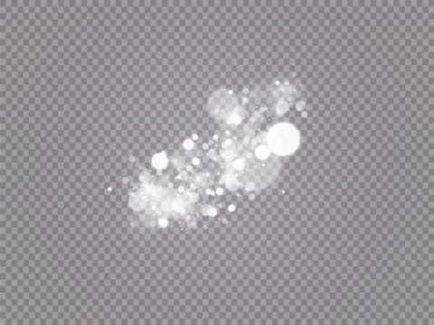 Glowing light effect with many glitter particles isolated on transparent Stock Illustration