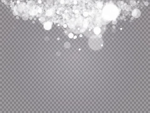 Glowing light effect with many glitter particles isolated on transparent Stock Illustration