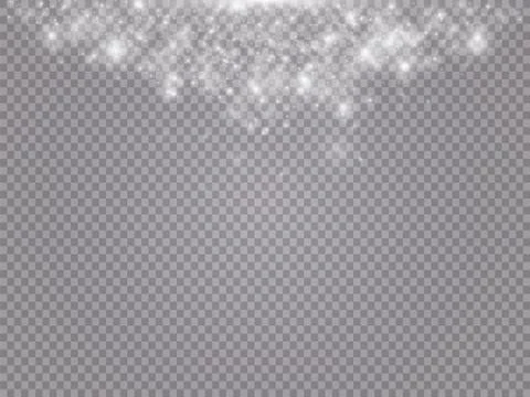 Glowing light effect with many glitter particles isolated on transparent 스톡 일러스트