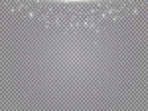 Glowing light effect with many glitter particles isolated on transparent Stock Illustration