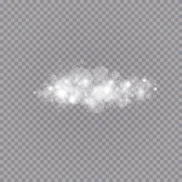 Glowing light effect with many glitter particles isolated on transparent Illustrazione stock