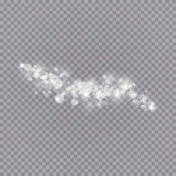 Glowing light effect with many glitter particles isolated on transparent Stock Illustration