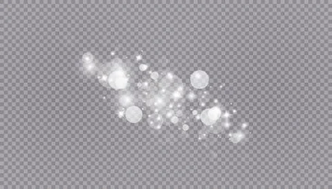 Glowing light effect with many glitter particles isolated on transparent Illustrazione stock