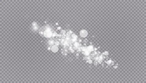 Glowing light effect with many glitter particles isolated on transparent Stock Illustration