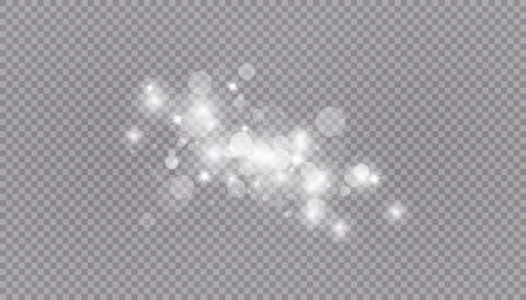 Glowing light effect with many glitter particles isolated on transparent Stock Illustration