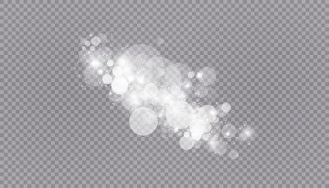 Glowing light effect with many glitter particles isolated on transparent Stock Illustration