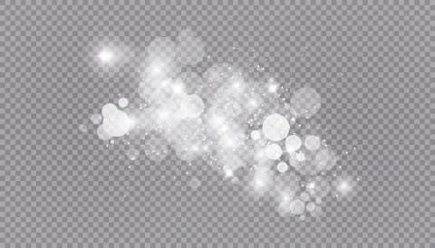 Glowing light effect with many glitter particles isolated on transparent Stock Illustration