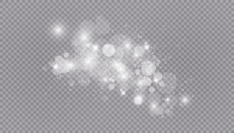 Glowing light effect with many glitter particles isolated on transparent Stock Illustration