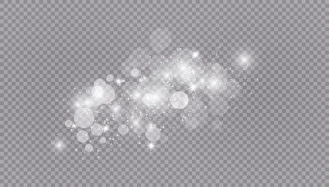 Glowing light effect with many glitter particles isolated on transparent Stock Illustration