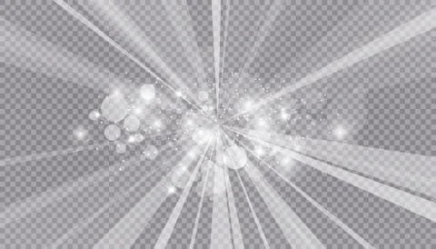 Glowing light effect with many glitter particles isolated on transparent Stock Illustration