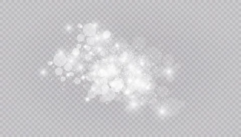 Glowing light effect with many glitter particles isolated on transparent Stock Illustration