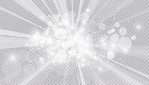 Glowing light effect with many glitter particles isolated on transparent Stock Illustration