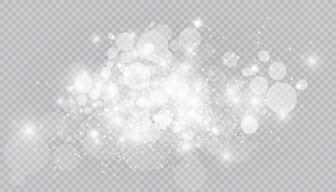Glowing light effect with many glitter particles isolated on transparent Stock Illustration