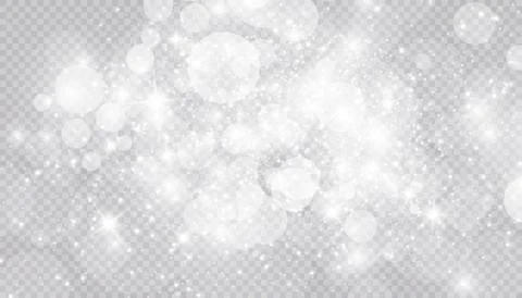 Glowing light effect with many glitter particles isolated on transparent Stock Illustration