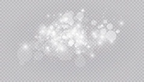 Glowing light effect with many glitter particles isolated on transparent Stock Illustration