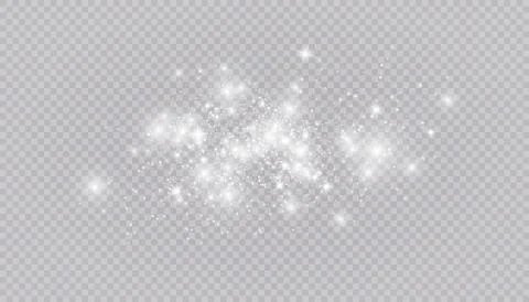 Glowing light effect with many glitter particles isolated on transparent Stock Illustration