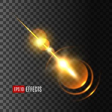 Glowing light effect with rays and lens flare Illustrazione stock
