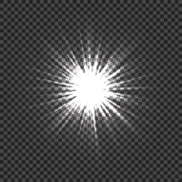 Glowing light effects with transparency. Light explosion with transparent bac Stock Illustration