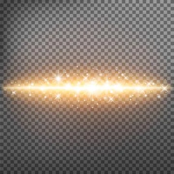 Glowing light explodes on a transparent background. Sparkling magical dust pa Stock Illustration