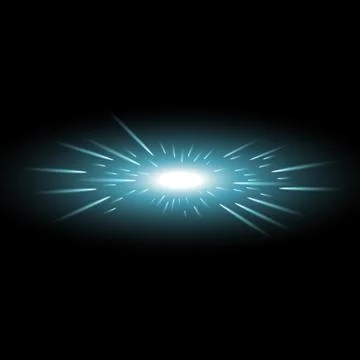 Glowing light with flying comets, aqua color Stock Illustration