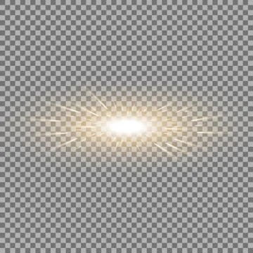 Glowing light with flying comets, golden color Stock Illustration
