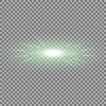 Glowing light with flying comets, green color Stock Illustration